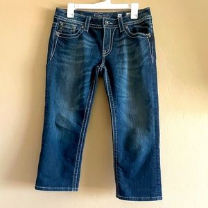 Dark Wash Miss Me Capris